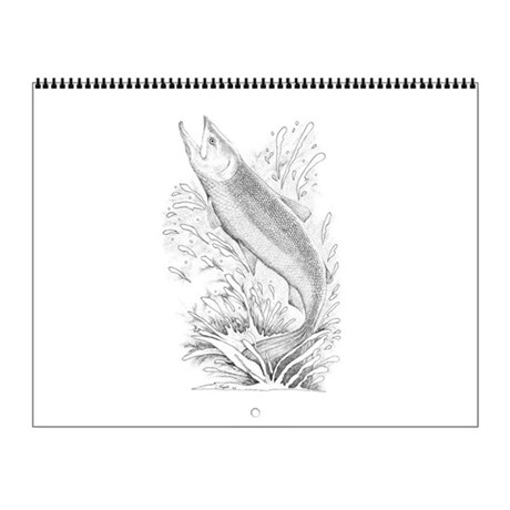 460x460 Chinook Salmon Wall Calendar By Artfrominkwell - Chinook Sketch