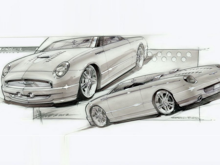 900x675 Foose Design Art - Chip Foose Mustang Sketch
