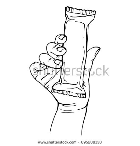 450x470 Drawn Candy Bar Cocoa - Chocolate Bar Sketch