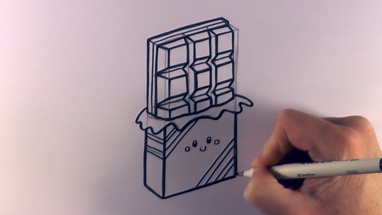 1280x720 How To Draw A Cartoon Chocolate Bar - Chocolate Bar Sketch