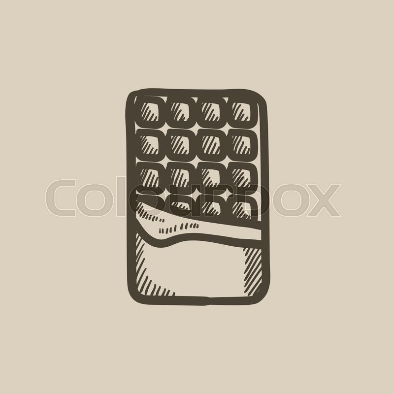 800x800 Opened Bar Of Chocolate Vector Sketch Icon Isolated On Background - Chocolate Bar Sketch