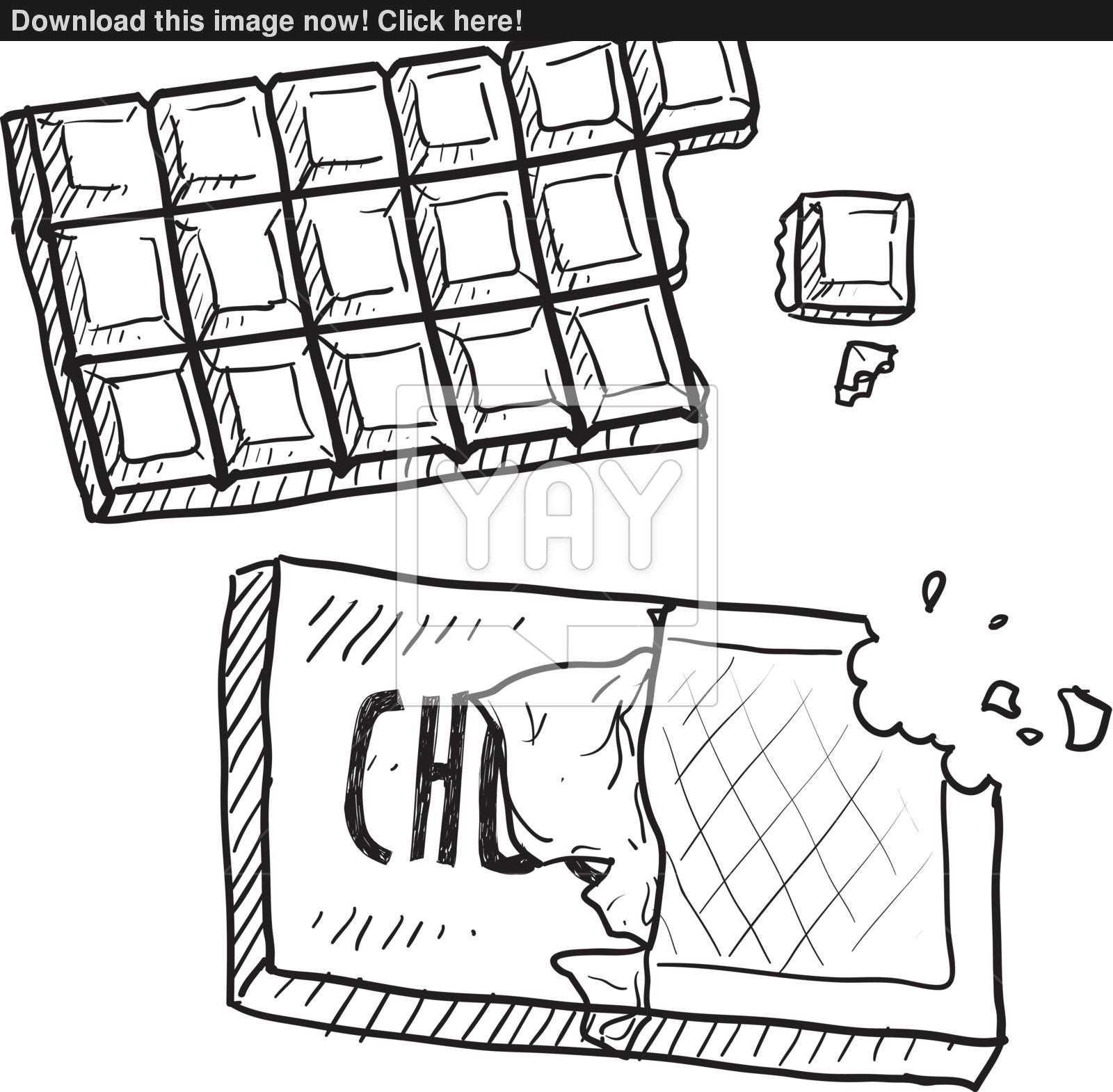 1600x1570 Chocolate Candy Bar Vector Sketch Vector - Chocolate Sketch
