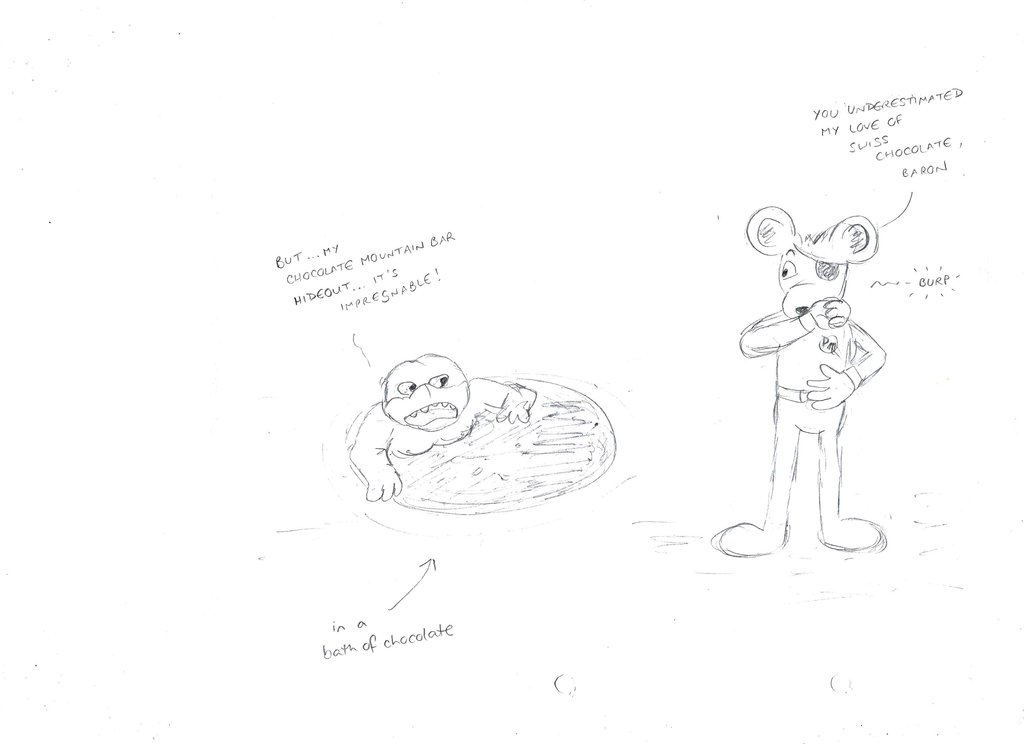 1024x744 Danger Mouse And Chocolate (Sketch) By Artjuggler - Chocolate Sketch
