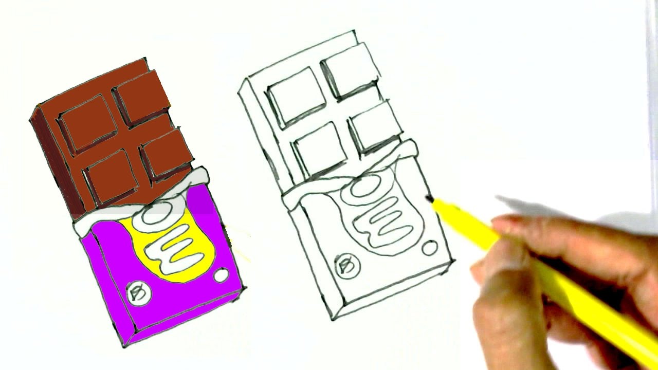 1280x720 How To Draw Chocolate In Easy Steps For Children. Beginners - Chocolate Sketch