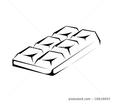 450x404 Line Drawing Of A Chocolate Bar On White - Chocolate Sketch