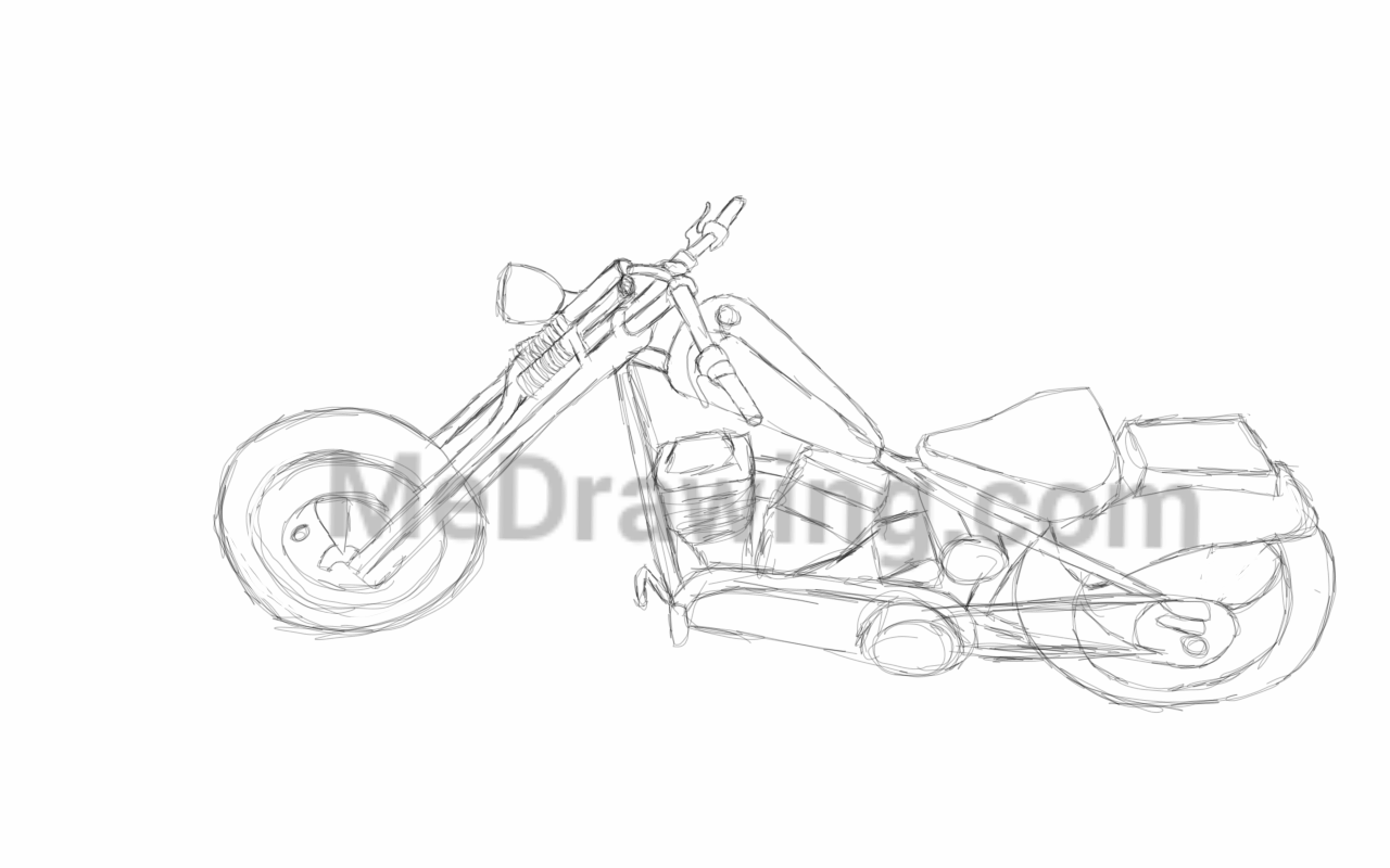 1280x800 Chopper Motorcycle Sketch - Chopper Sketch