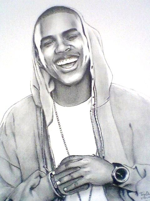 480x640 Chris Brown By Troydodd Tekeninge Chris Brown - Chris Brown Sketch