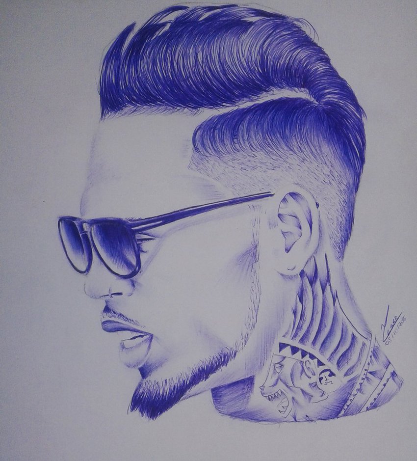 850x939 Drawing Chris Brown By Thecesarsodmg - Chris Brown Sketch
