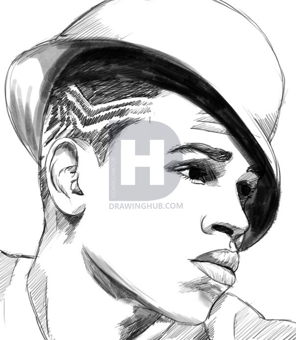 603x692 How To Draw Chris Brown, Step By Step, Drawing Guide, By - Chris Brown Sketch