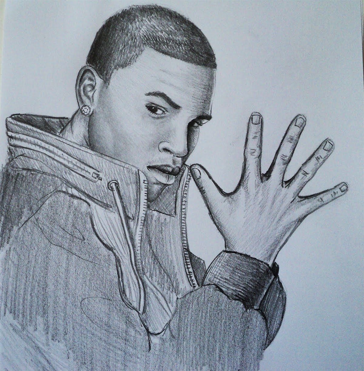 1200x1223 How To Draw - Chris Brown Sketch