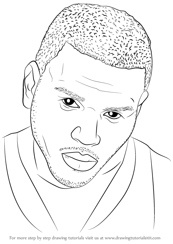 596x842 Learn How To Draw Chris Brown (Singers) Step By Step Drawing - Chris Brown Sketch