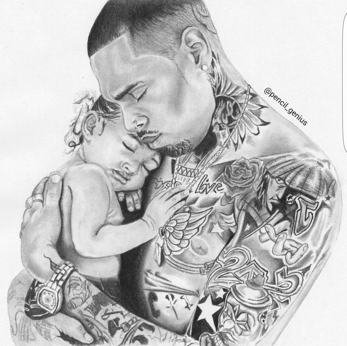 1200x1196 Brandee Cleveland On Twitter Chris Brown Royalty Album Cover - Chris Brown Sketch