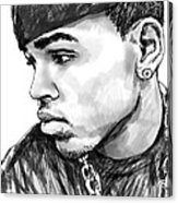 163x186 Chris Brown Art Drawing Sketch Portrait Canvas Print Canvas Art - Chris Brown Sketch