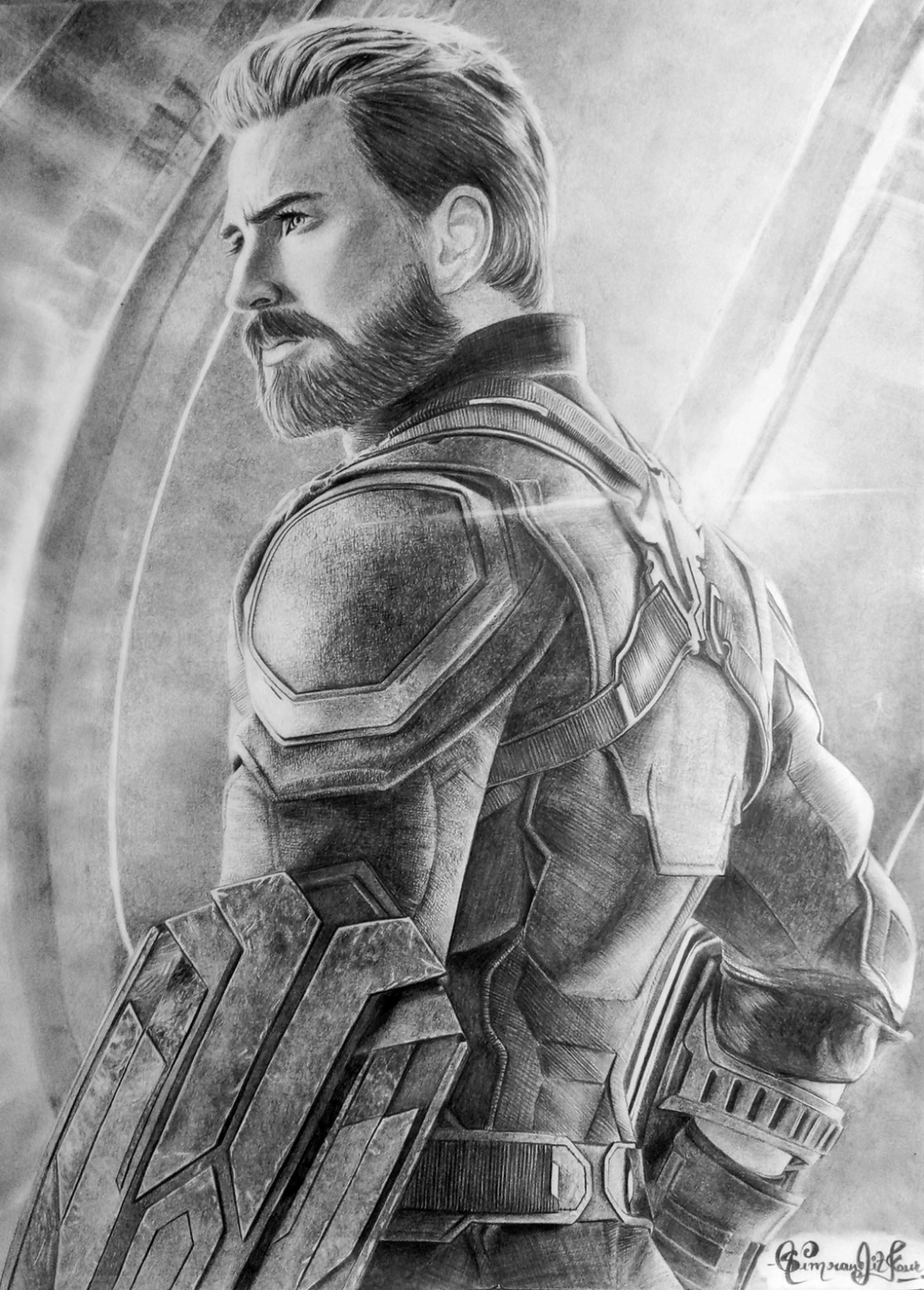 2352x3282 Chris Evans As Captain America Pencil Sketch Ig - Chris Evans Sketch