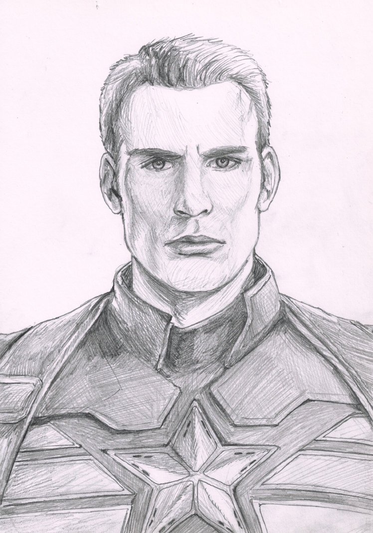 748x1068 Chris Evans As Steve Rogers Sketch By Botmaster2005 - Chris Evans Sketch