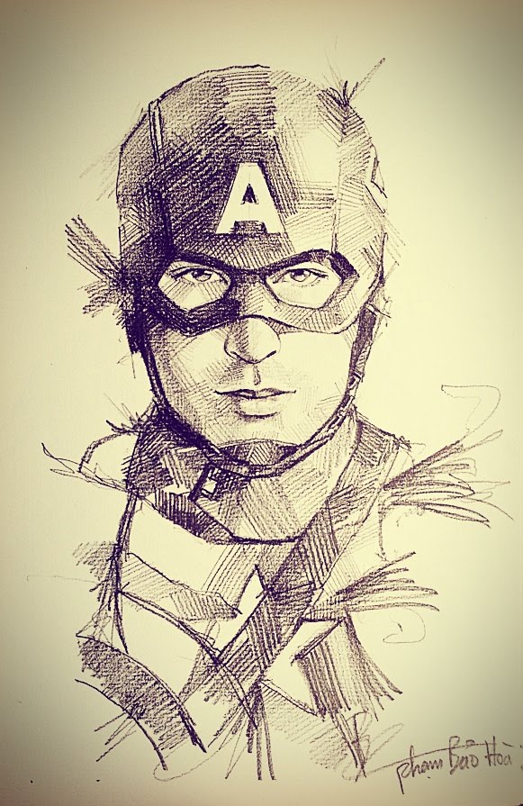581x895 Art Drawing Avengers, Chris Evans (Captian America) - Chris Evans Sketch
