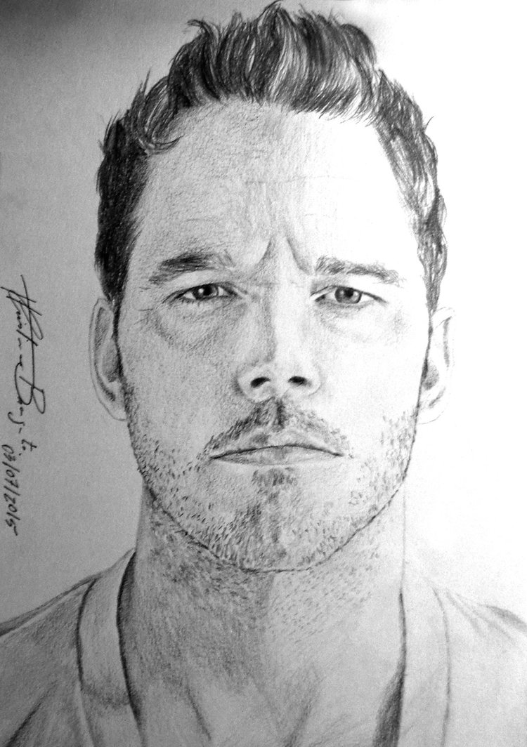 750x1064 Chris Pratt Sketch Drawing Skill - Chris Sketch
