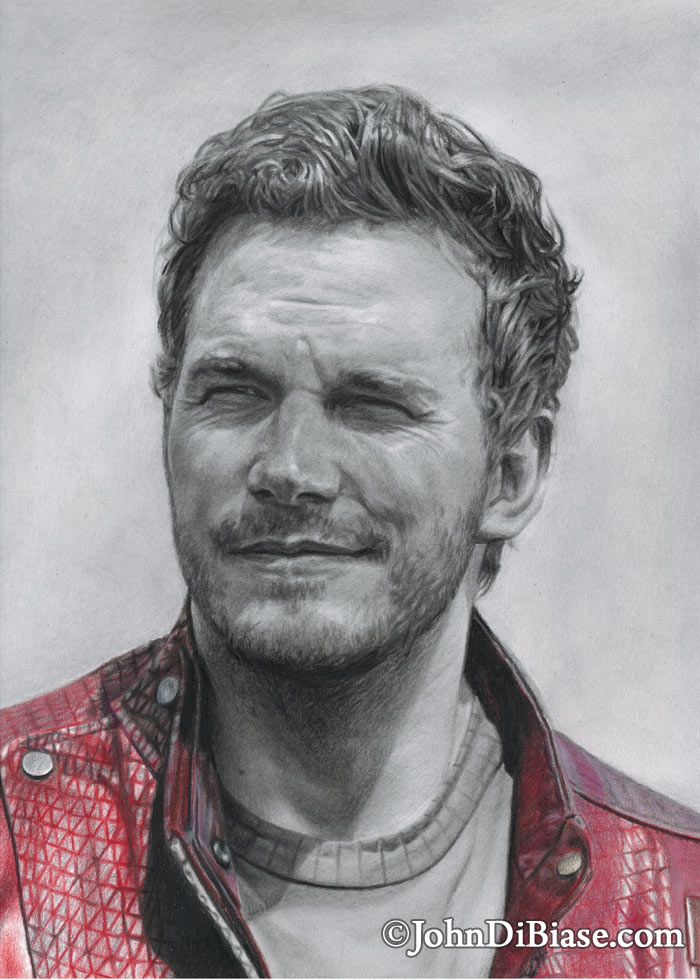 700x980 Graphitecolored Pencil Drawing Of Chris Pratt As Peter Quill - Chris Sketch