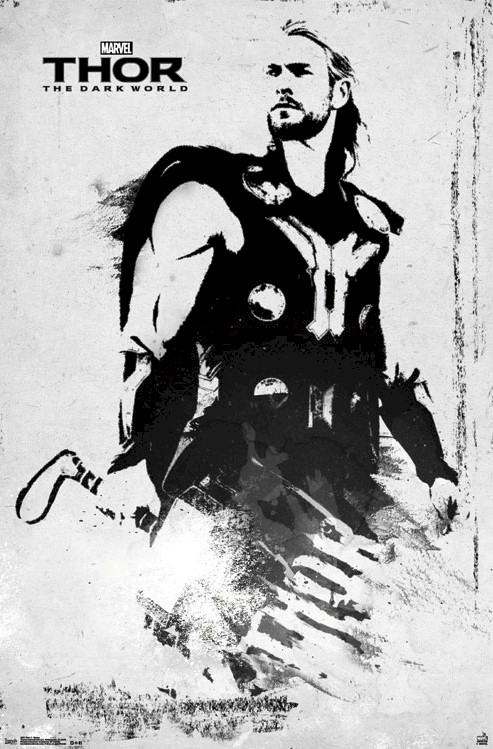 493x749 Thor Dark World ~ Sketch 22x34 Movie Poster Advance Teaser Chris - Chris Sketch