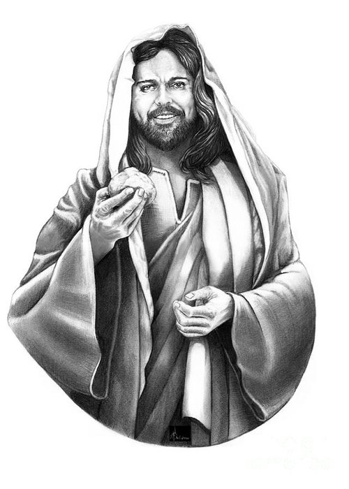 500x700 Pencil Drawing Of Jesus Art Fine Art America - Christ Sketch