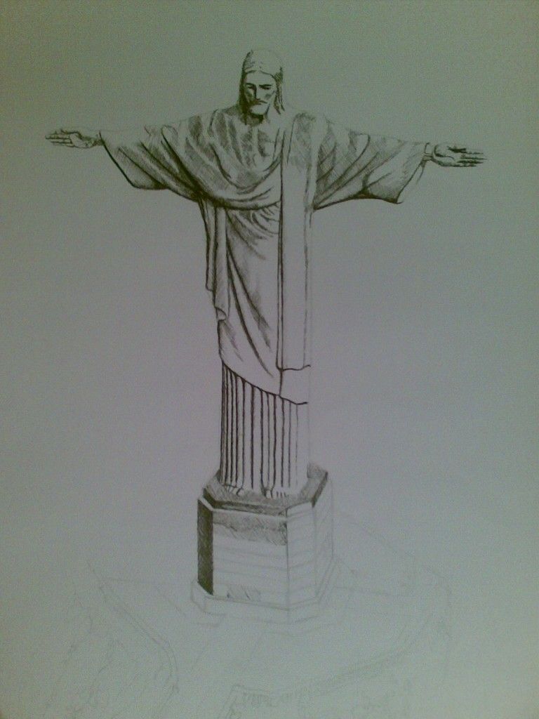 768x1024 Christ The Redeemer 7 Tattoos, Tatting And Christ - Christ The Redeemer Sketch