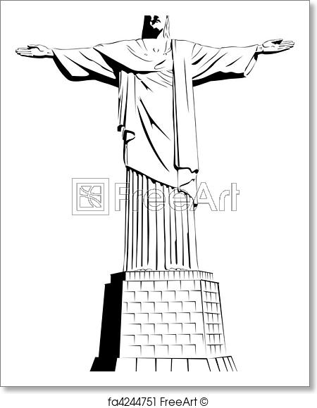 450x580 Free Art Print Of Christ The Redeemer - Christ The Redeemer Sketch