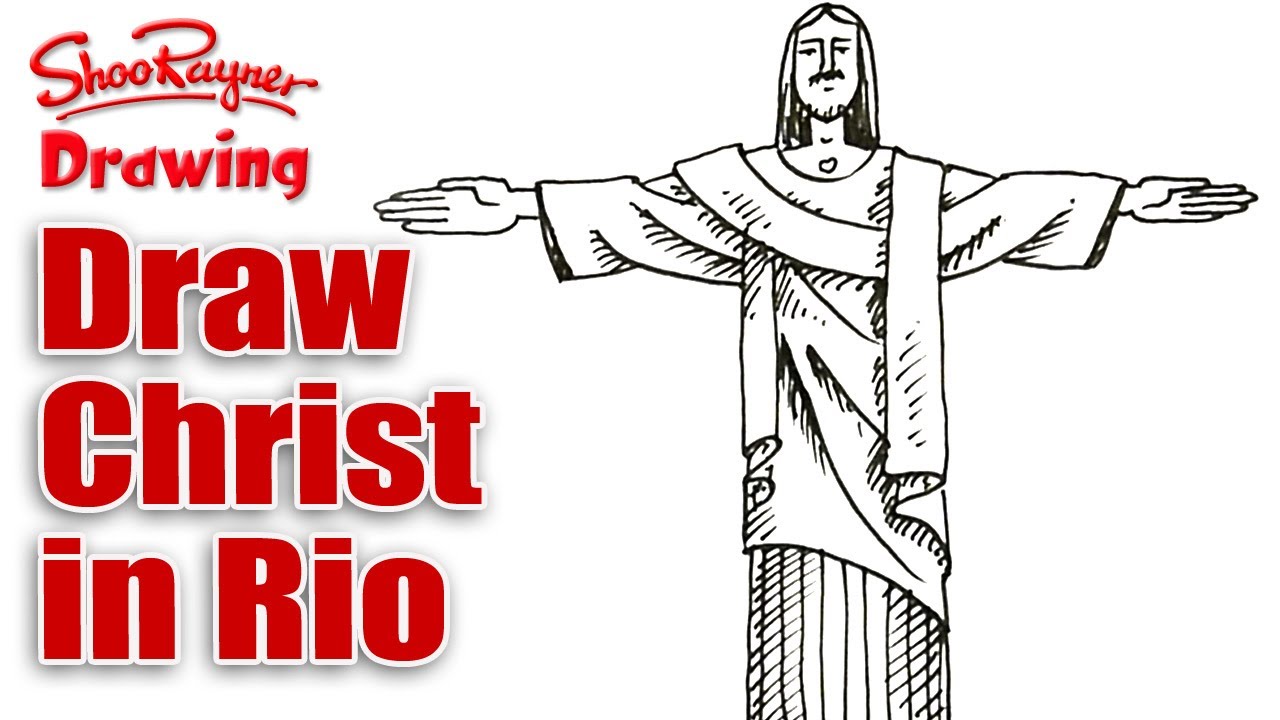 1280x720 How To Draw The Statue Of Christ The Redeemer In Rio De Janero - Christ The Redeemer Sketch
