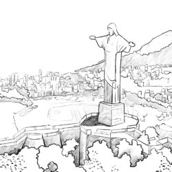 250x250 Christ The Redeemer Clipart Drawing 11 - Christ The Redeemer Sketch