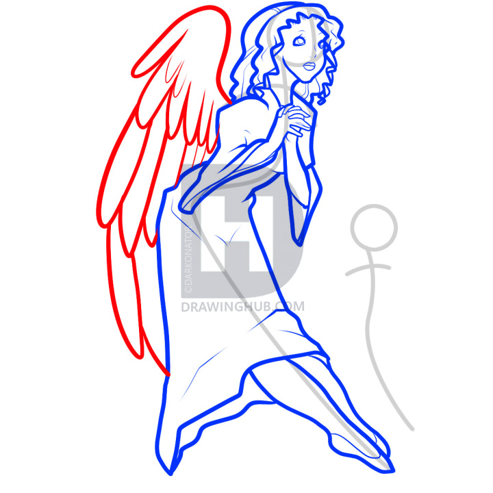 720x720 How To Draw Christmas Angels, Christmas Angels, Step By Step - Christmas Angel Sketch