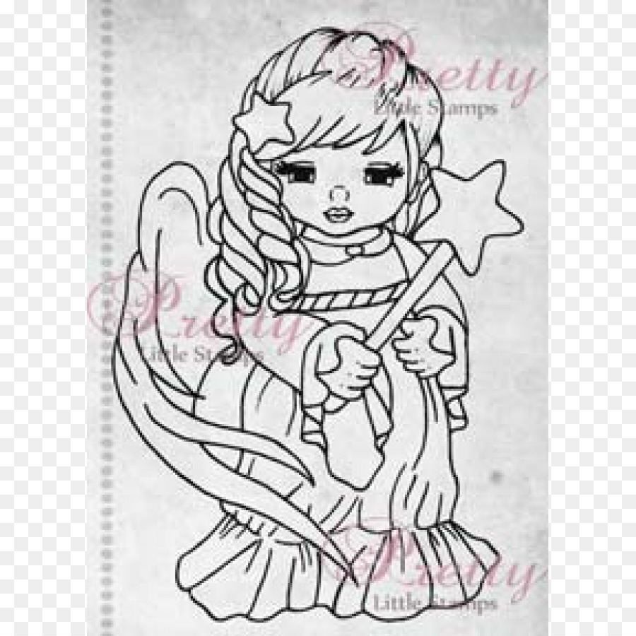 900x900 Paper Postage Stamps Digital Stamp Christmas Day Sketch - Christmas Angel Sketch