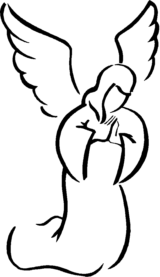 611x1058 Angel Clip Art Simple Angel Clipart Black And White . Free - Christmas Angel Sketch