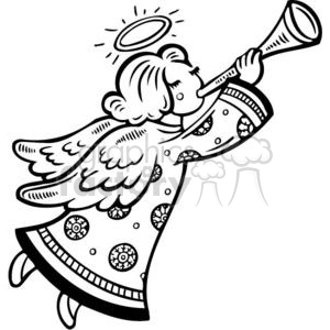 300x300 Angel Clip Art Image - Christmas Angel Sketch