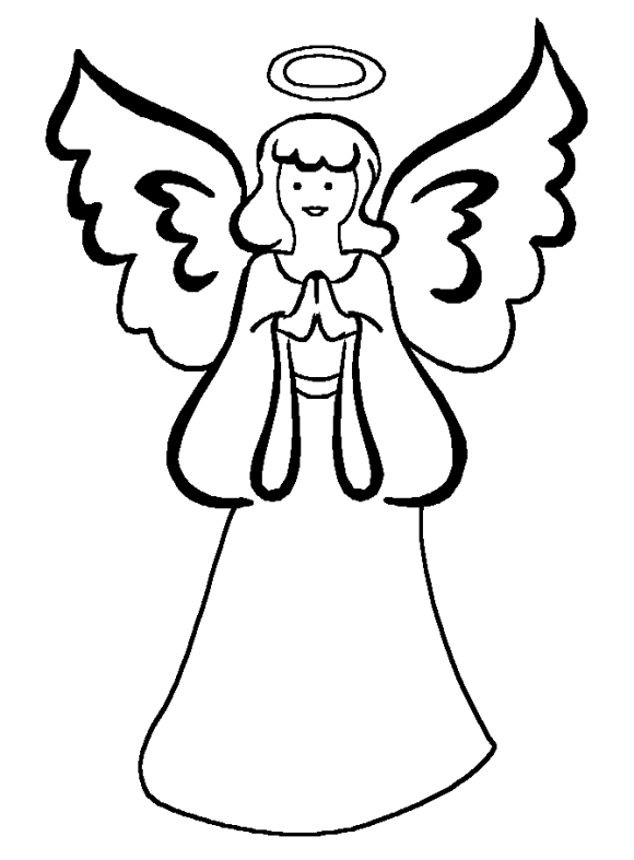 580x787 Simple Angel Sketch - Christmas Angel Sketch