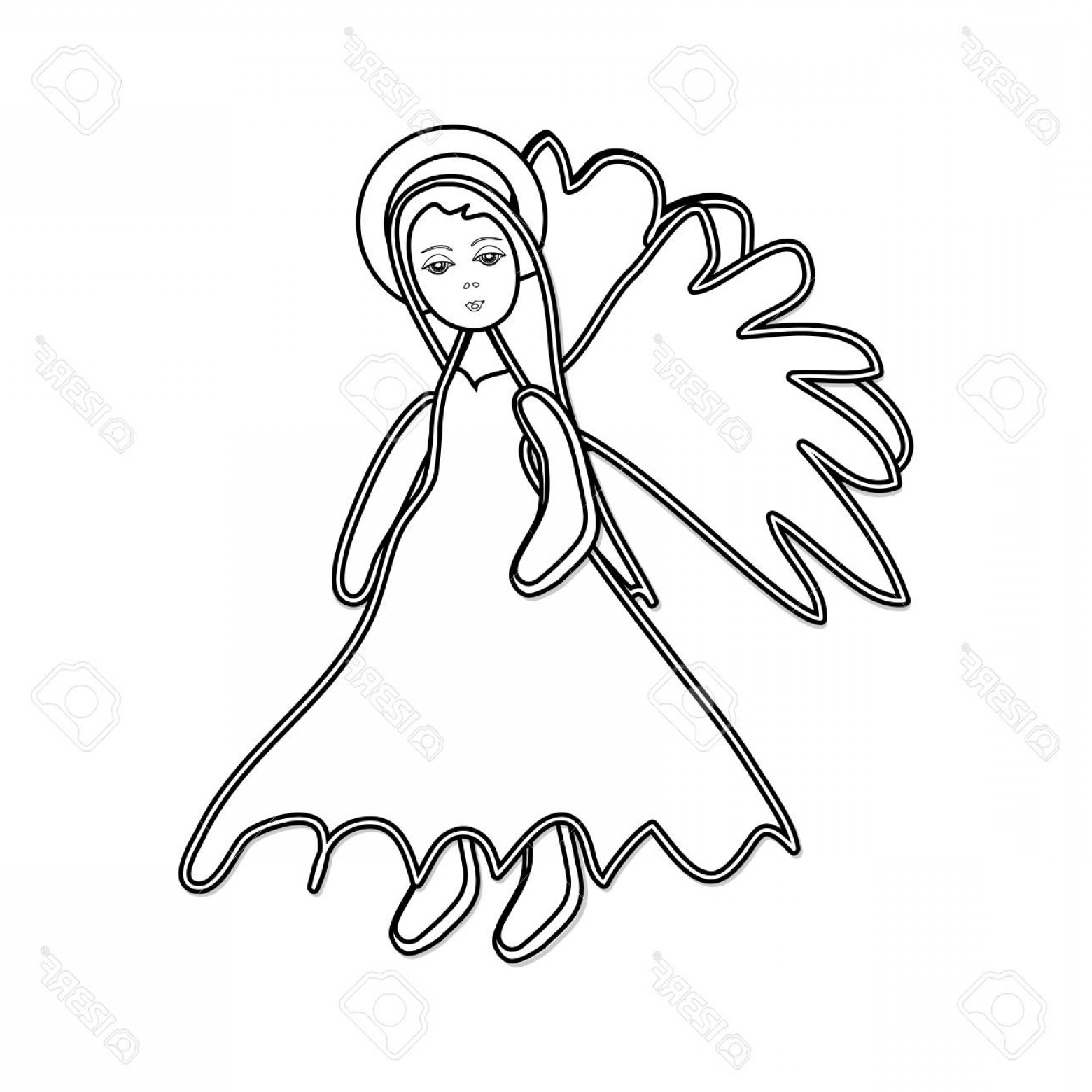 Christmas Angel Sketch at PaintingValley.com | Explore collection of ...