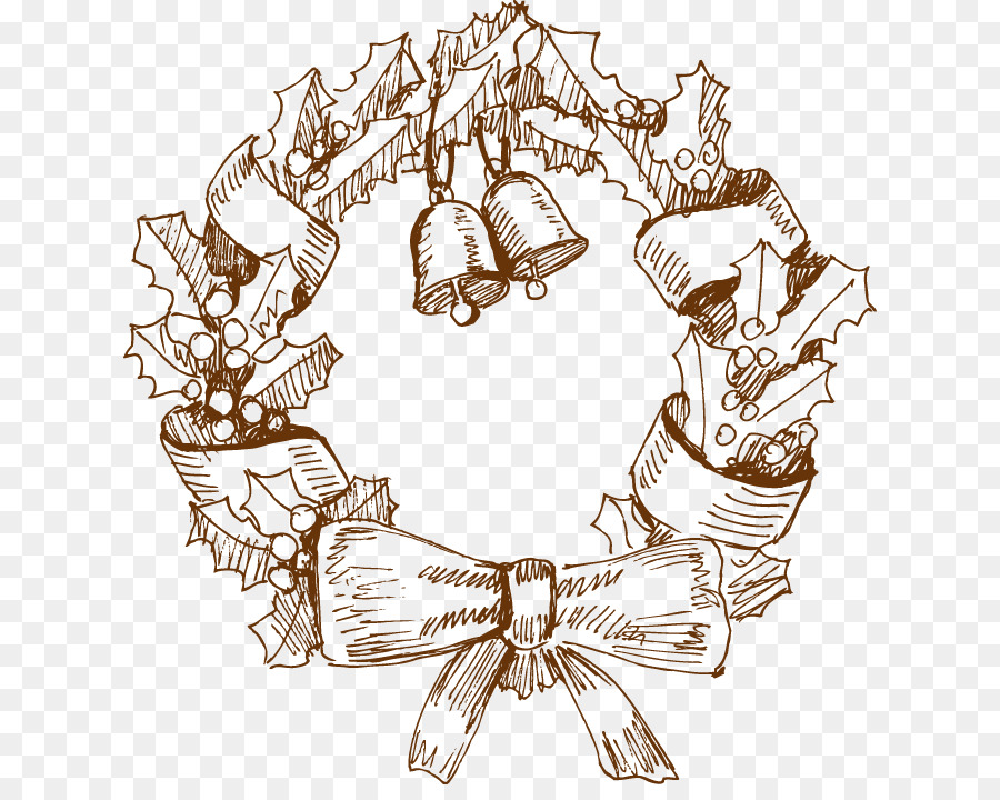 900x720 Christmas Drawing Illustration - Christmas Bow Sketch