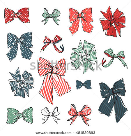 450x470 Drawn Bow Tie Cartoon Christmas - Christmas Bow Sketch