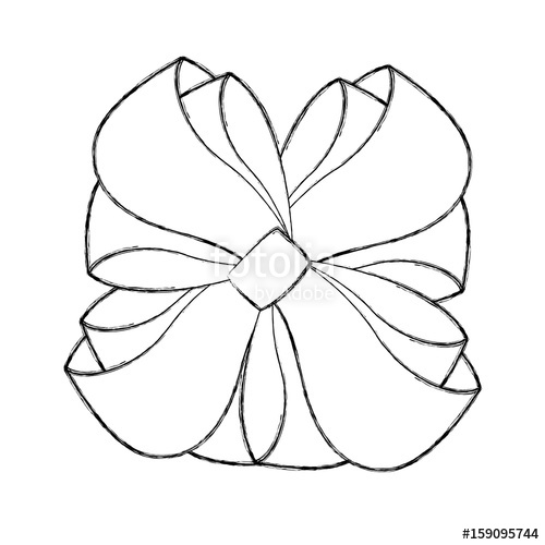 500x500 Sketch Draw Christmas Bow Cartoon Vector Graphic Design Stock - Christmas Bow Sketch