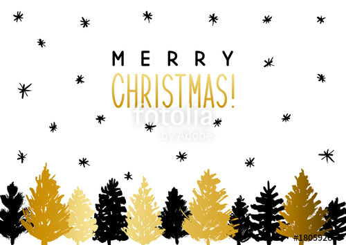 500x354 Christmas Greeting Card With Xmas Trees Sketches Stock Image And - Christmas Card Sketches