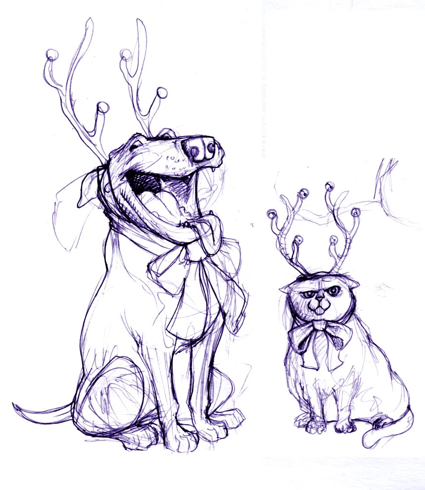 860x991 Artsmear November 2009 - Christmas Card Sketches