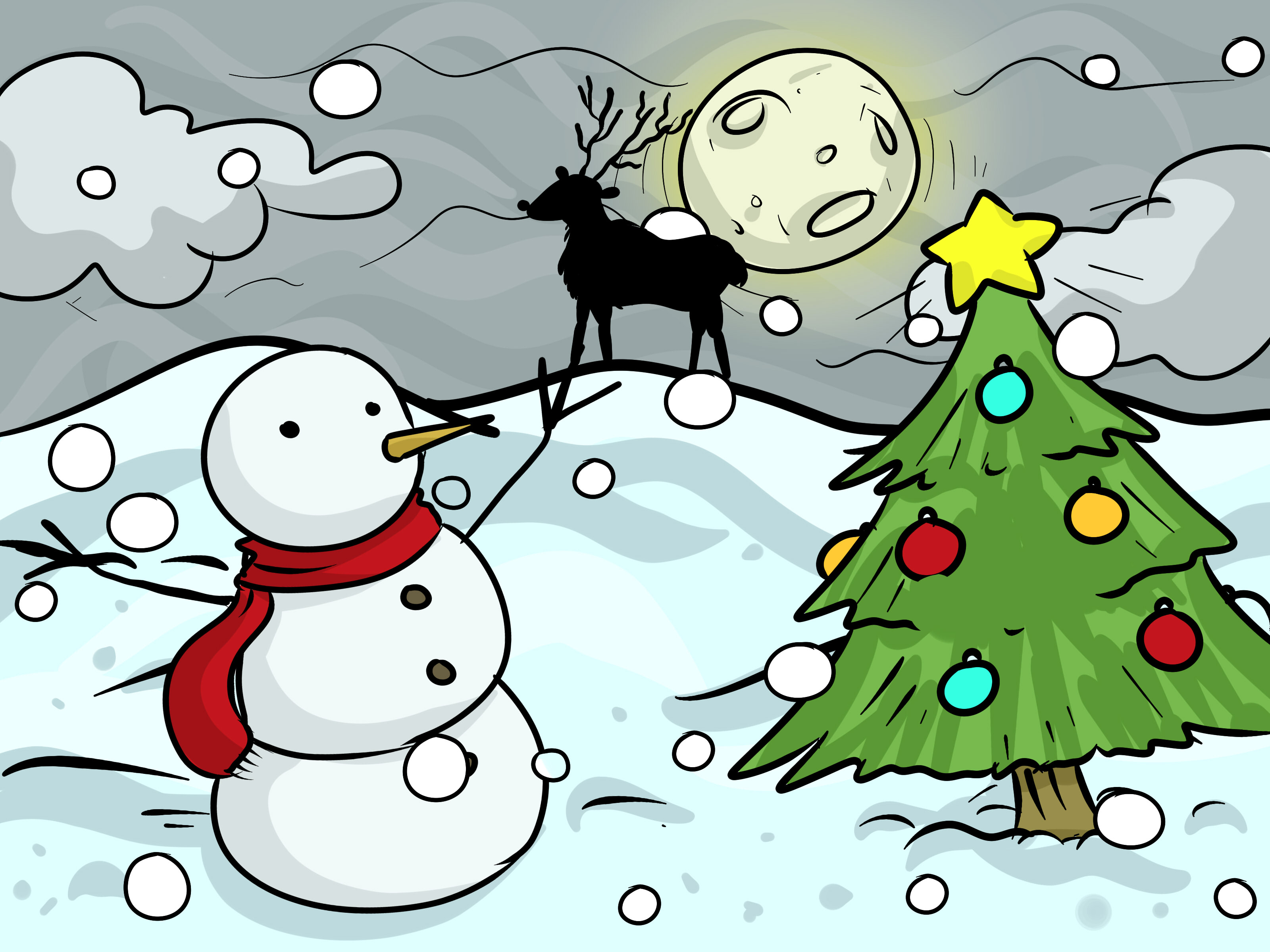 3200x2400 How To Draw A Christmas Landscape 12 Steps (With Pictures) - Christmas Decorations Sketches