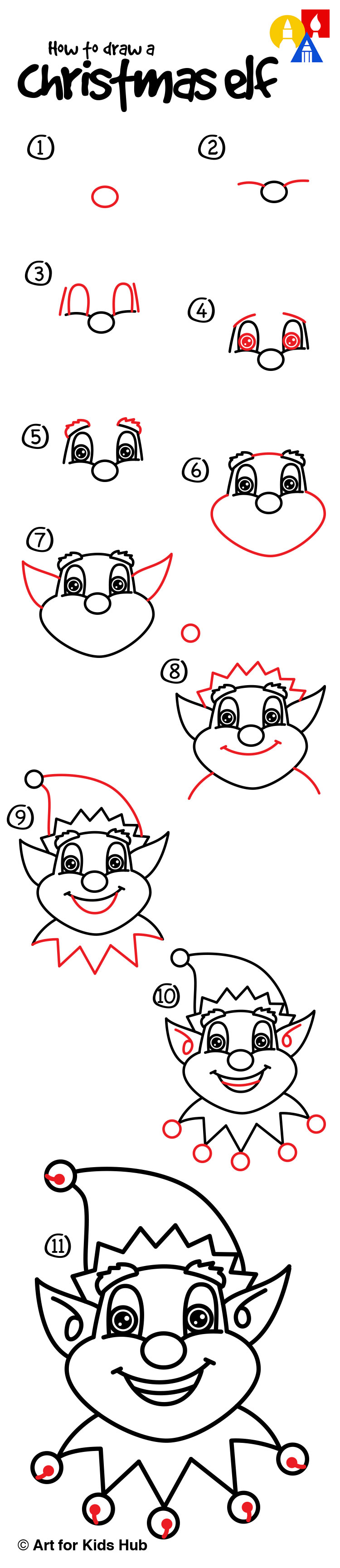 750x3458 How To Draw A Christmas Elf Face - Christmas Elf Sketch