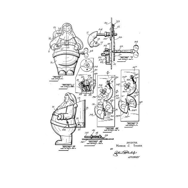 630x630 Santa Toy Christmas Gift Design Patent Drawing - Christmas Gift Sketch
