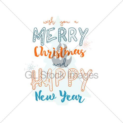 500x500 Christmas And Happy New Year Gift Card, Hand Draw Sketch Gl - Christmas Gift Sketch