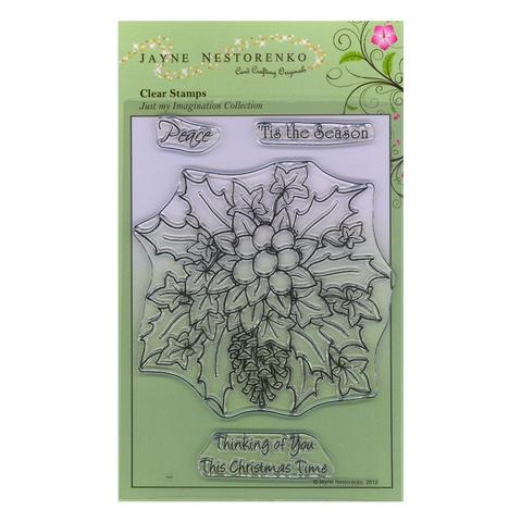 479x480 Christmas Holly Ampamp Berries Unmounted Clear Stamp Set Claritystamp - Christmas Holly Sketch