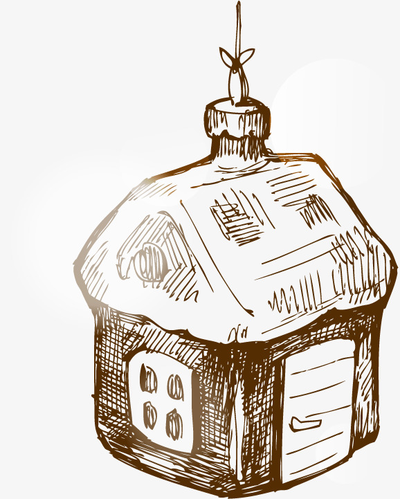 578x721 Christmas House Sketch Vector Material Png, Christmas Vector - Christmas House Sketch