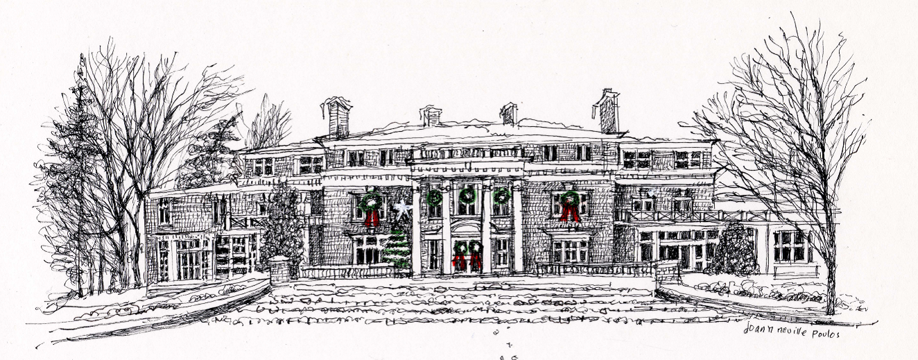 1324x519 Come Home For Christmas Sacred Heart Greenwich - Christmas House Sketch