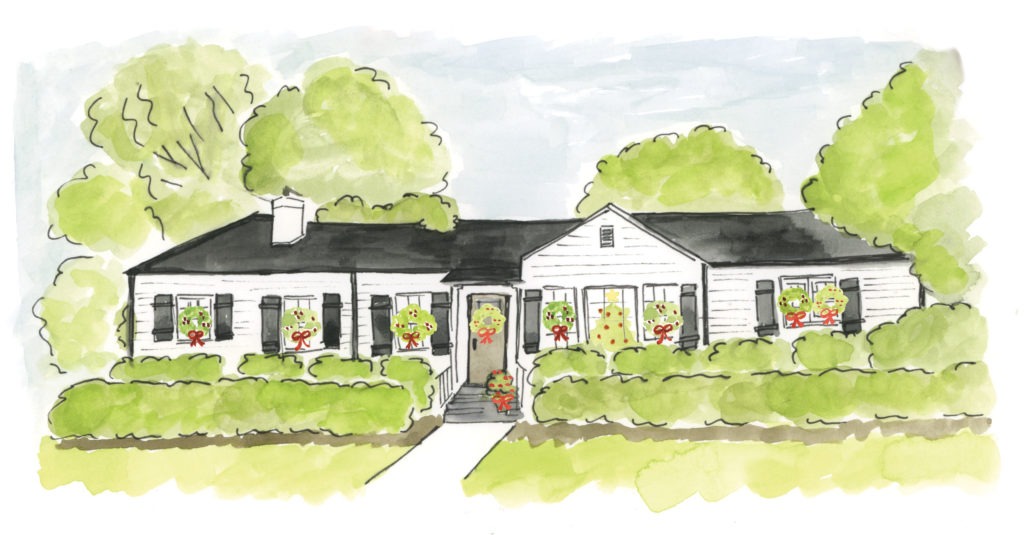 1024x535 Custom Illustrated Or Sketched Christmas Cards Amp Tags - Christmas House Sketch