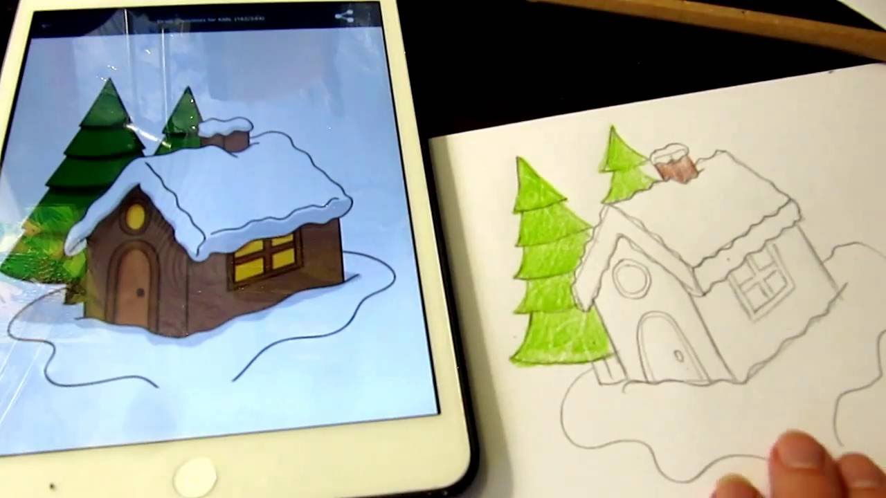 1280x720 How To Draw A Cartoon Christmas House - Christmas House Sketch