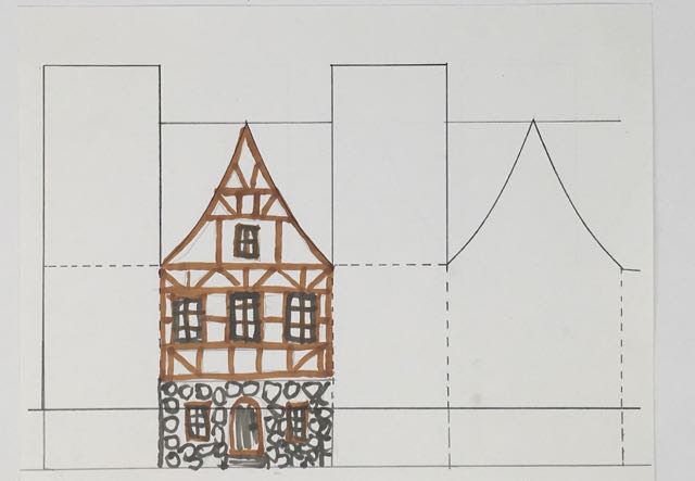 640x443 Make A Unique, Beautiful Christmas Village House - Christmas House Sketch
