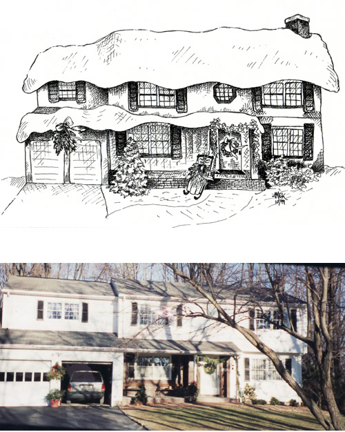 500x626 Tiger Fly Photography By Mary Shadbolt Illustrations Houses - Christmas House Sketch